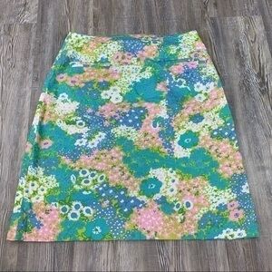 Matilda Jane Blue Pink Floral Pencil Skirt Size M
